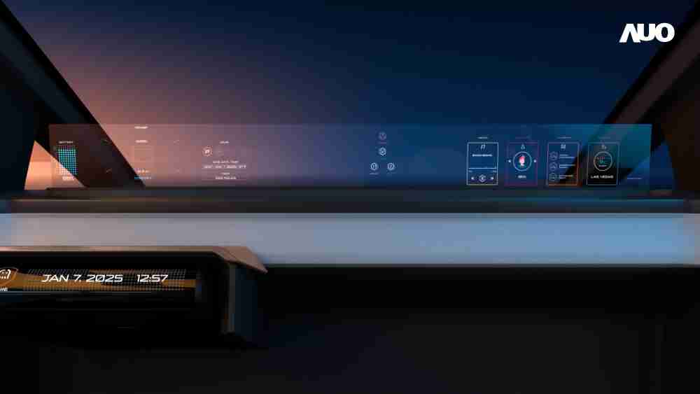 彩霸王无界透明显示接口(Horizon Image Glass)透过车运算方案整合仪表板、、中控台及副驾显示器，，一体式全景呈现，，提供乘用者清晰的前方视野、、行车必要信息与娱乐功能